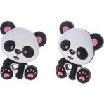 10 Adet Panda Silikon Bebek Diş Kaşıyıcı Bebek Diş Çıkarma Emzik Zincir Aksesuarları Diş Mönemi Gıda Sınıfı Kolye Yenidoğan Oyuncaklar | Bebek Dişçileri (Yurt Dışından) - Pembe