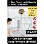 10 Adet Pratik Cam Pencere Kapı Uyumlu Çift Kanat Yırtılmaz Dayanıklı Kendinden Yapışkanlı Sineklik