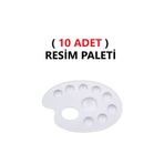 (10 ADET) Resim Boya Paleti - Plastik Palet, Okul Ressam Paleti - 20 cm - 9 Göz