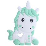 10 Adet Silikon Unicorn Bebek Diş Kaşıyıcı Gıda Sınıfı Emzik Zincir Aksesuarları Diş Çıkarma Takı Kolye Dişler Noel Oyuncaklar Kemirgen | Bebek Dişçileri - Yeşil