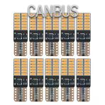 10 Adet T10 Led Park Plaka Tavan Ampulü 24 Ledli Turuncu Sadece 24 Volt Araçlar