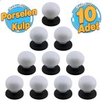 10 Adet Tere Porselen Mat Siyah Beyaz Düğme Mobilya Mutfak Çekmece Dolap Dolabı Kulpu Kulbu Kulpları