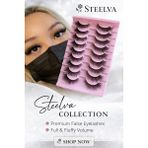10 Çift Takma Ipek Uzun ve Yoğun Kirpikler- Steelva' Nın Koleksiyonu Wispy Tarzı 5d Curls Rus Vol.