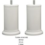 10 Cm Beyaz Baza, Yatak, Koltuk, Kanepe Ayağı Civatalı M8 (ince Diş) (2 Adet)