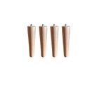10 cm Konik Ahşap Mobilya Ayağı, 4 Adet, Konik Tasarım, M8 Vidalı Montaj, Ham Renk Tabure, Puf, Berjer