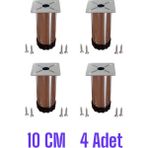 10 cm Krom Ayarlanabilir Kanepe, Koltuk, Baza, Mobilya Yükseltme Ayakları (4 Adet)