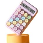 10 Haneli Hesap Makinesi LCD Ekranlı Mekanik Hesap Makinesi - Lila - Pembe