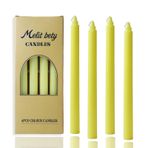 10 inç Dikey Şerit Konik Mum Seti 4'lü Paket Çizgili Konik Mum, Uzun Şamdanlar, Akşam Yemeği Partisi Düğün, Ev Dekoru, Mutfak Dekorları, Noel, Cadılar Bayramı için (4, Açık Sarı, 10 inç)
