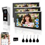 10 inç Kablolu Görüntülü Kapı Zili Daire İnterkom Sistemi, 1080P HD Kapı Zili, Destek Hareket Algılama, Fotoğraf Çerçevesi, 3'ü 1 Arada Kilit, TUYA Ev için Akıllı Ev Kapı Telefon Kitleri (Gümüş(1 kapı