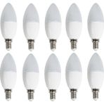 10 'li Cata 7 W Mum Ledli Buji LED Ampul-Ince E14 Duy-Avize Ampülü-Beyaz Işık 6400K