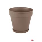 10 Lt Mocha Renk Tabaklı Izgaralı Dekoratif Plastik Yalı Saksı