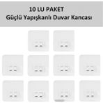 10 Lu Güçlü Kendinden Yapışkanlı Kancalar Köşe Rafı Banyo Rafı Duş Rafı Kancası Gri Tr - 001-Renkli