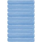 10 Lu Otel Banyo Havlusu Pamuklu 90X150 cm Renkli 16/1 Avs 580 gr - Mavi - 90 x 150 cm