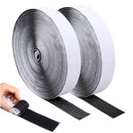 10 metre cırt cırtlı bant, kendinden yapışkanlı, siyah, 20 mm genişliğinde cırt cırtlı bant, kendinden yapışkanlı, ekstra güçlü, kendinden yapışkanlı cırt bant, iç ve dış beyaz