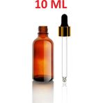 10 ml Amber Cam Şişe Gold Metal Siyah Kapaklı Cam Damlalıklı Boş Esans Yağ Şişesi 10ML