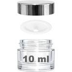 10 ml Cam Kavanoz Şeffaf 10 cc Mini Krem Kavanozu Aynalı Kapaklı Lip Balm 1 Adet - Şeffaf - Gri