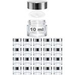10 ml Cam Kavanoz Şeffaf 10 cc Mini Krem Kavanozu Aynalı Kapaklı Lip Balm 20 Adet - Şeffaf - Gri