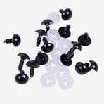10 mm Vidalı Güvenlik Göz – 5 Çift (10 Adet) Siyah Plastik Oyuncak Göz Seti – Amigurumi, El Yapımı Oyuncak ve Peluş İçin