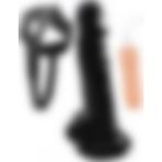 10 Mod Titreşim 20 cm Zenci Vibratör Oynar Başlıklı Belden Bağlamalı Dildo Siyah Kemerli Takma