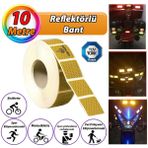 10 mt Reflektörlü Reflektif Fosforlu Araç Oto Kamyon Şerit Bant Tüvtürk Onaylı Kesikli Sarı Ikaz Bandı