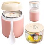 10 oz+14 oz Atıştırmalık Bardağı, Sızdırmaz Tasarım, Topingler Bölmesi ve Çift Sızdırmaz Kapaklı Yeniden Kullanılabilir Gecelik Yulaf Kabı, İş, Seyahat, Spor Salonu için Taşınabilir ve Hafif - Bulaşık