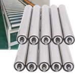 10 Paket Paslanmaz Çelik Rulo Parça Konveyör 2 "Dia x 24" L Montaj Hattı Ticari Konveyör Sistemleri için Bant Silindirleri İletim Yedek Parçaları