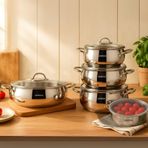10 Parça Cook Steelbox Paslanmaz Çelik Tencere ve Saklama Kabı