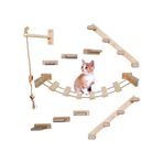 10 Parça Doğal Ahşap Duvar Kedi Oyun Merdiveni Seti Köprü SET1 ahsap
