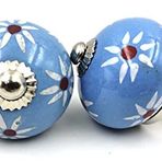 10 Parça El Yapımı Seramik Tokmak, Vintage Seramik Dolap Topuzları, Dolap Çekmece Çekme Kolları, Ev, Mutfak için Krom Donanım (Tasarım 08)