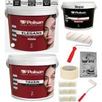 10 Parça Polisan Boya Seti 10KG / 7,5lt Elegans Extra Iç Cephe Duvar Boyası Antiküf Antibakteriyel + 10KG Elegans Tavan Boyası Anti Küf Anti Bakteriyel + 2,5 Lt X1 Panel Kapı Boyası Set - Karizmatik Krem