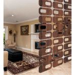 10 Parça Yarım Daire Ceviz Ağacı Renkli Oda Bölücü / Seperatör - 28 x 28