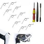 10 Pcs Replacement L2 R2 Metal Trigger Adaptive Motor Button Springs Compatible with PS5 Playstation Games Controller with Screwdriver, Crowbars, Tweezers, Repair Spare Parts Accessories Kit