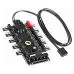 10 Port Fan Çoğaltıcı Hub Kartı IDE Güç Giriş Soketi 12V 3 4 ...