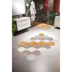 10 Post Online Banyo Paspası Eskitme Modern Gri Kaydırmaz Kesme Yıkanabilir Ince Halı - 80 x 300 cm - Turuncu