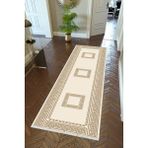 10 Post Online Bej Kahverengi Dijital Baskı Kaymaz Oval Kesme 80x325 cm Yolluk