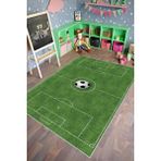 10 Post Online Figürlü Futbol Sahası Desenli Yeşil Kaydırmaz Kesme 70x400 cm Çocuk Odası Halı