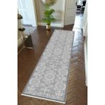 10 Post Online Gri Dijital Baskı Kaymaz Oval Kesme 80x225 cm Yolluk