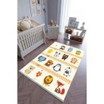 10 Post Online Kaymaz Oval Kesme Renkli Antrasit 100x250 cm Çocuk Odası Halı