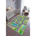 10 Post Online Kaymaz Oval Kesme Renkli Antrasit 120x180 cm Çocuk Odası Halı