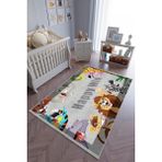10 Post Online Kaymaz Oval Kesme Renkli Antrasit 70x300 cm Çocuk Odası Halı