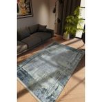 10 Post Online Modern Eskitme Lacivert Dijital Baskı Halı Kaydırmaz Ince Yıkanabilir - 120 x 160 cm