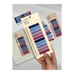 10 Renkli Cetvelli Pastel Mavi ve Mor Tonları İndeks Sticker/İndex/Post-it/Postit/Kitap Ayracı/Not Kağıdı