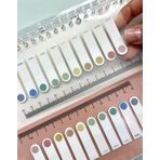 10 Renkli Cetvelli Yuvarlak Kenar Morandi Renkler Şeffaf İndeks Sticker/İndex/Postit/Kitap Ayracı/Not Kağıdı