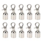 10 Set Halat Uç Durdurucu Çap çinko Alaşım Püskül Vidalar Uç Snap Hook Donanım Kanca Tokası Kolye Evrensel Eklem Saati, Kordon Kilitleri İçin Uzun (GOLD) (SILVER)