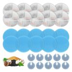 10 Set Kedi Su Çeşmesi Filtresi, 2L/74oz Yuvarlak Paslanmaz Çelik Pet Su Çeşmesi, ZEKIRY Pet Su Çeşmesi Filtreleri, Üçlü Filtrasyon Yedek Filtreler (10 Filtre, 10 Sünger, 10 8D Sünger)
