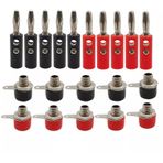 10 Takım Kırmızı Siyah 4mm Banan Jak Born Klemens Vidası Cx-02