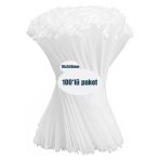 10 X 550Mm Plastik Kelepçe, Kablo Bağı, Cırt Kelepçe 10*550 100'Lü Paket Beyaz
