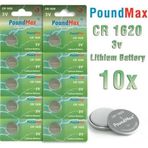 10 x PoundMax 1620 CR1620 DL1620 3V Lityum Madeni Para Pilleri