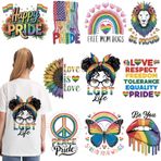 10 Yaprak LGBT DTF Transferleri Basmaya Hazır, Pirde Aylık Ütü Transferleri, Tişörtler Isı Presi için Pirde Transfer Kağıdı, LGBT+ Yamalar Kanvas Çanta, Yastık, Kapüşonlu Kendin Yap El Sanatları