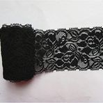 10 Yarda Esnek Dantel Kenar Trim Şerit 6,5 cm Genişlik Vintage Siyah Elastik Kenar Süslemeler Kumaş İşlemeli Aplike Kendin Yap Dikiş El İşi Düğün Gelin Elbisesi Çiçek Parti Dekor Giysiler Nakış Çiçekli